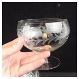 Lot of Crystal Glassware  - Ice Bucket, Bowl with Rim, Lidded Candy Dish & Sherbet Glass (Lot of 4)