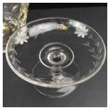 Lot of Crystal Glassware  - Ice Bucket, Bowl with Rim, Lidded Candy Dish & Sherbet Glass (Lot of 4)