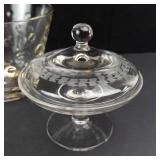 Lot of Crystal Glassware  - Ice Bucket, Bowl with Rim, Lidded Candy Dish & Sherbet Glass (Lot of 4)
