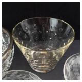 Lot of Crystal Glassware  - Ice Bucket, Bowl with Rim, Lidded Candy Dish & Sherbet Glass (Lot of 4)