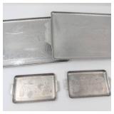 Vintage Hammered Aluminum Duck-Accent Serving Trays (Lot of 4)