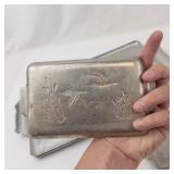 Vintage Hammered Aluminum Duck-Accent Serving Trays (Lot of 4)