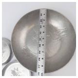 Hand Forged Aluminum Bird Bowls - 1 Large & 2 Small