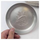 Hand Forged Aluminum Bird Bowls - 1 Large & 2 Small