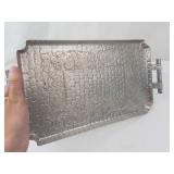 Hammered Aluminum Trays - Hand Forged Floral Design
