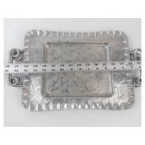 Hammered Aluminum Trays - Hand Forged Floral Design