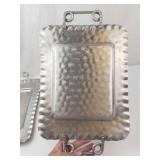 Hammered Aluminum Trays - Hand Forged Floral Design