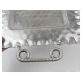 Hammered Aluminum Trays - Hand Forged Floral Design
