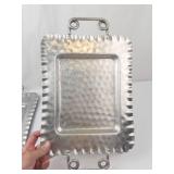 Hammered Aluminum Trays - Hand Forged Floral Design