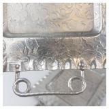 Hammered Aluminum Trays - Hand Forged Floral Design