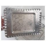 Hammered Aluminum Trays - Hand Forged Floral Design