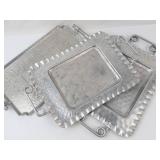 Hammered Aluminum Trays - Hand Forged Floral Design