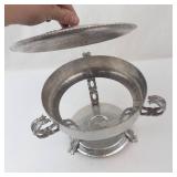 Rodney Kent Hand-Wrought Hammered Aluminum Chafing Dish with Warmer Stand