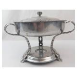 Rodney Kent Hand-Wrought Hammered Aluminum Chafing Dish with Warmer Stand