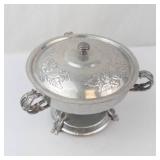 Rodney Kent Hand-Wrought Hammered Aluminum Chafing Dish with Warmer Stand
