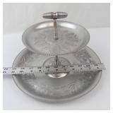 Wilson Specialties Hand-Wrought Aluminum 2-Tier Serving Tray