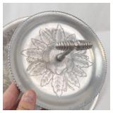 Wilson Specialties Hand-Wrought Aluminum 2-Tier Serving Tray
