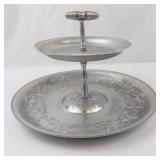 Wilson Specialties Hand-Wrought Aluminum 2-Tier Serving Tray
