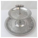 Wilson Specialties Hand-Wrought Aluminum 2-Tier Serving Tray