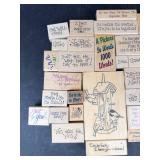 Assorted Wooden Rubber Stamp Blocks - Greeting, Birthday & Motivational Messages