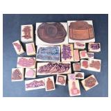 Wood Block Rubber Stamp Assortment - Camera, Film, Mountains & Garden Motifs