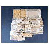 Assorted Wood Mounted Rubber Stamps - Sentiments & Decorative Images