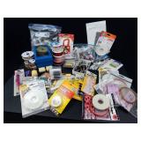 Velcro & Assorted Craft Supplies Lot - Foam Mounting Tape, Ribbon & Paper Embellishments