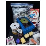 Velcro & Assorted Craft Supplies Lot - Foam Mounting Tape, Ribbon & Paper Embellishments