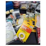 Velcro & Assorted Craft Supplies Lot - Foam Mounting Tape, Ribbon & Paper Embellishments