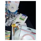 Velcro & Assorted Craft Supplies Lot - Foam Mounting Tape, Ribbon & Paper Embellishments
