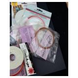 Velcro & Assorted Craft Supplies Lot - Foam Mounting Tape, Ribbon & Paper Embellishments