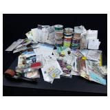 Velcro & Assorted Craft Supplies Lot - Foam Mounting Tape, Ribbon & Paper Embellishments
