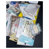 Velcro & Assorted Craft Supplies Lot - Foam Mounting Tape, Ribbon & Paper Embellishments