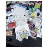 Velcro & Assorted Craft Supplies Lot - Foam Mounting Tape, Ribbon & Paper Embellishments