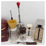 Gevalia Kaffe Canisters & Weight Watchers Food Scale - Assorted Vintage Kitchen Gear