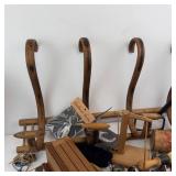 Vintage Assorted Tools & Craft Items - Wooden Hook Rack, & Carving Tools