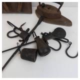 McCormick Platte Valley Jug, Antique Baseball Mitt & Cast Iron Steelyard Scales