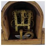 Vintage Hand-Painted Floral Mantel Clock with Exposed Brass Gear Movement-Not Tested