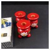 Alba Swiss Gift Set - Brass Cowbell, Embroidered Textiles and Swedish Candle Holders