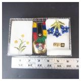 Alba Swiss Gift Set - Brass Cowbell, Embroidered Textiles and Swedish Candle Holders