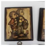 Hummel Hand Painted Wooden Wall Plaques (Lot of 4) - Signed Panels