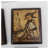 Hummel Hand Painted Wooden Wall Plaques (Lot of 4) - Signed Panels