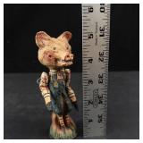 Poliwoggs Vintage Primitive Folk Art Pig Figurine