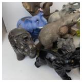 Assorted Elephant Figurines - Resin Stone-Style Sculptures
