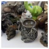 Assorted Elephant Figurines - Resin Stone-Style Sculptures