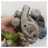 Assorted Elephant Figurines - Resin Stone-Style Sculptures