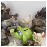 Assorted Elephant Figurines - Resin Stone-Style Sculptures