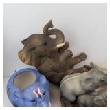 Assorted Elephant Figurines - Resin Stone-Style Sculptures