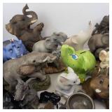 Assorted Elephant Figurines - Resin Stone-Style Sculptures