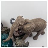 Assorted Elephant Figurines - Resin Stone-Style Sculptures
